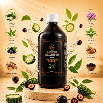 7-Herb Karela Jamun Neem Juice | Gudmar Jarul Dalchini | Best Ayurvedic Juice India - svarnsakti