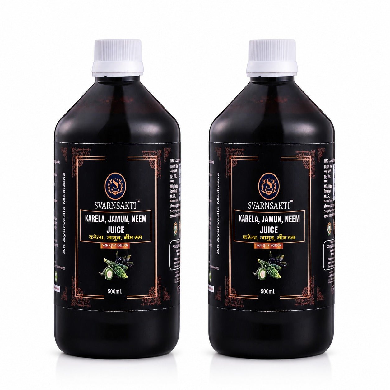 100% Natural Karela Jamun Neem Juice for Diabetes Care | Buy 1 Get 1 Free - svarnsakti
