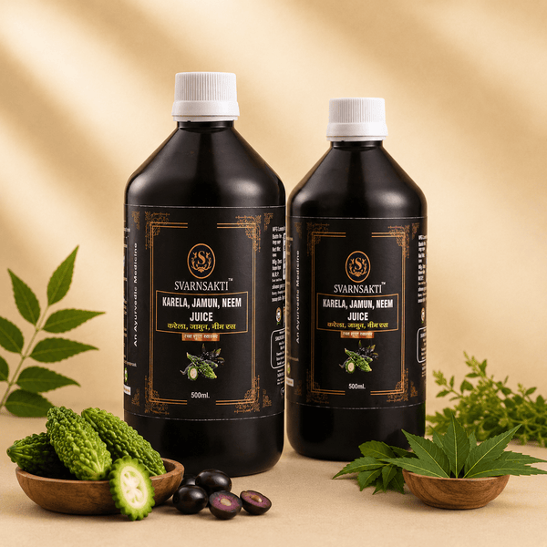 100% Natural Karela Jamun Neem Juice for Diabetes Care | Buy 1 Get 1 Free - svarnsakti