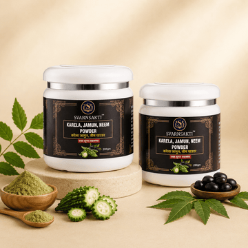 100% Natural Karela Jamun Neem Powder for Diabetes Care & Blood Sugar Support - svarnsakti