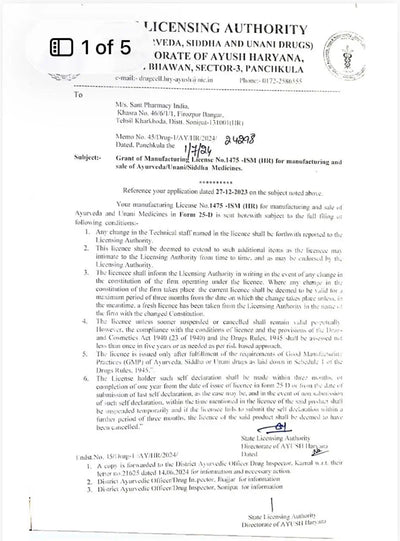 AYUSH Manufacturing License