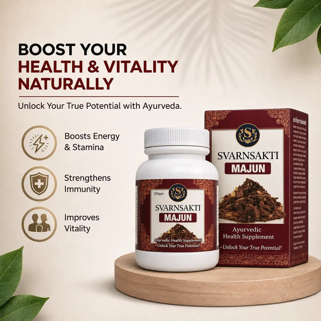 Majun Ayurvedic Product for Strength, Stamina & Vitality - svarnsakti