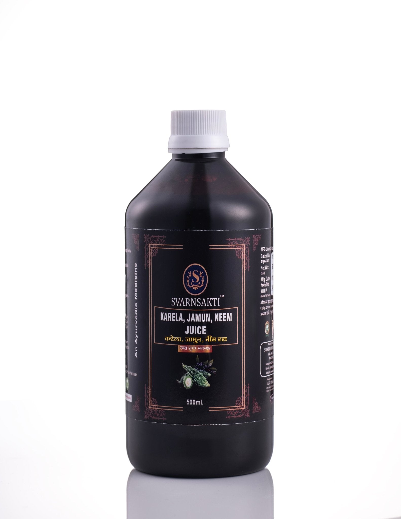 Svarnsakti Karela Jamun Neem Juice | Ayurvedic Herbal Juice | Natural Blood Sugar Support | 500ml - svarnsakti